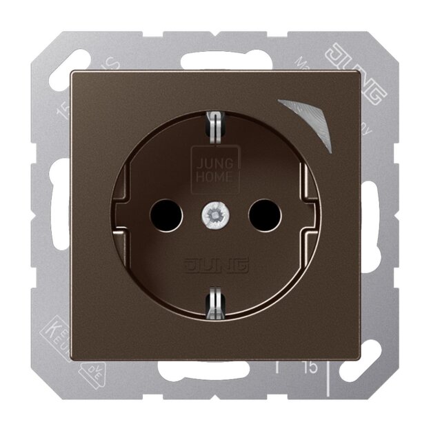 Jung BTA1521SEMO JUNG HOME SCHUKO-Steckdose Energy Safety+ Thermoplast lackiert Mokka