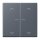 Jung BTLC17102P262 JUNG HOME Taster 2-fach mit Pfeilsymbolen Gris Fonce 59 Les Couleurs® Le Corbusier