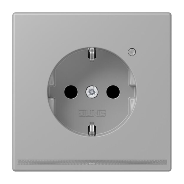 Jung LC1520-OLNW204 SCHUKO-Steckdose mit LED-Orientierungslicht Safety+ LC32012 (Duroplast lackiert) Gris Moyen Les Couleurs® Le Corbusier