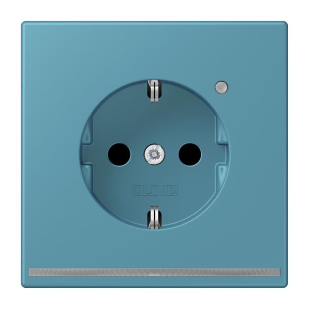Jung LC1520-OLNW212 SCHUKO-Steckdose mit LED-Orientierungslicht Safety+ LC32031 (Duroplast lackiert) Céruléen Vif Les Couleurs® Le Corbusier