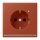 Jung LC1520-OLNW232 SCHUKO-Steckdose mit LED-Orientierungslicht Safety+ LC32110 (Duroplast lackiert) LOcre Rouge Les Couleurs® Le Corbusier