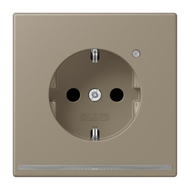 Jung LC1520-OLNW242 SCHUKO-Steckdose mit LED-Orientierungslicht Safety+ LC32141 (Duroplast lackiert) Ombre Naturelle Moyenne Les Couleurs® Le Corbusier