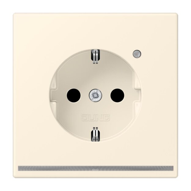 Jung LC1520-OLNW245 SCHUKO-Steckdose mit LED-Orientierungslicht Safety+ LC4320B (Duroplast lackiert) Blanc Ivoire Les Couleurs® Le Corbusier