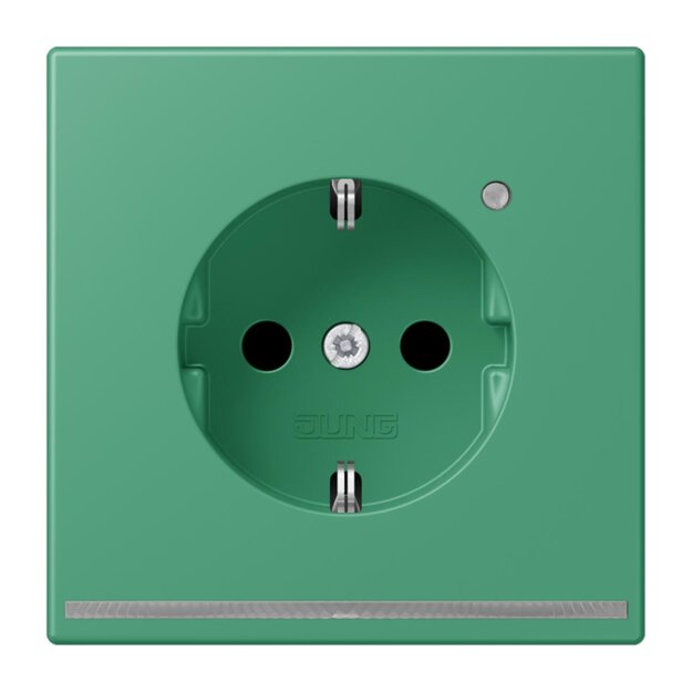 Jung LC1520-OLNW250 SCHUKO-Steckdose mit LED-Orientierungslicht Safety+ LC4320G (Duroplast lackiert) Vert 59 Les Couleurs® Le Corbusier