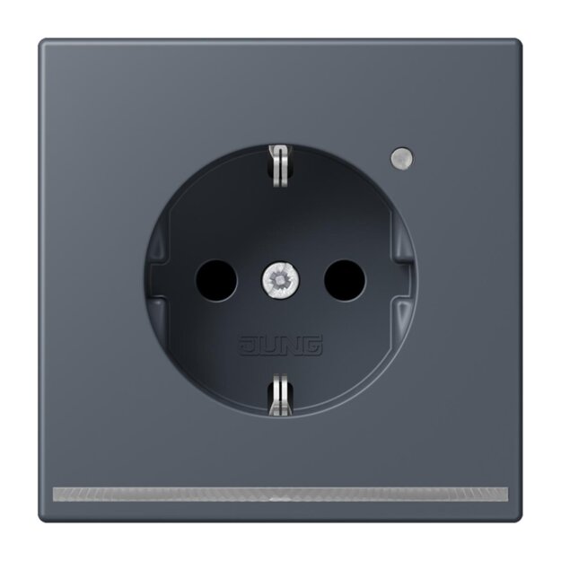Jung LC1520-OLNW262 SCHUKO-Steckdose mit LED-Orientierungslicht Safety+ LC4320U (Duroplast lackiert) Gris Fonce 59 Les Couleurs® Le Corbusier