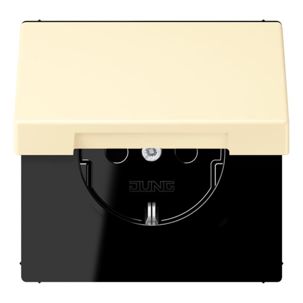 Jung LC1520BFKIKL201 SCHUKO-Steckdose Safety+ mit Klappdeckel LC32001 (Thermoplast lackiert) Blanc Les Couleurs® Le Corbusier