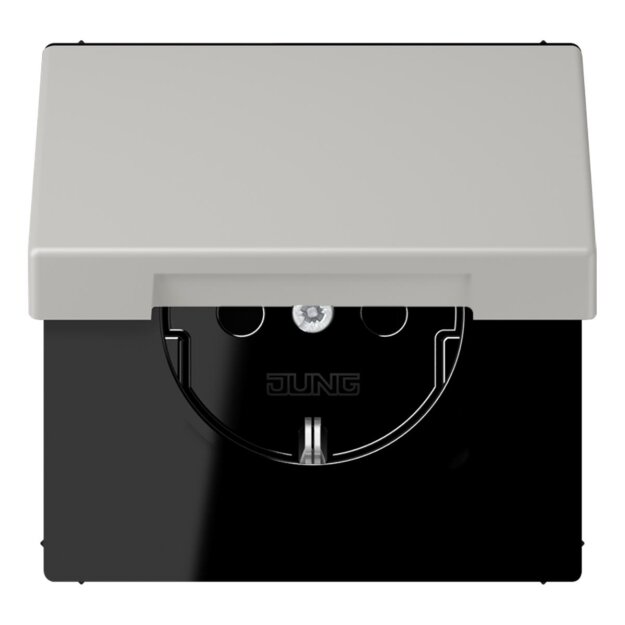 Jung LC1520BFKIKL205 SCHUKO-Steckdose Safety+ mit Klappdeckel LC32013 (Thermoplast lackiert) Gris Clair 31 Les Couleurs® Le Corbusier