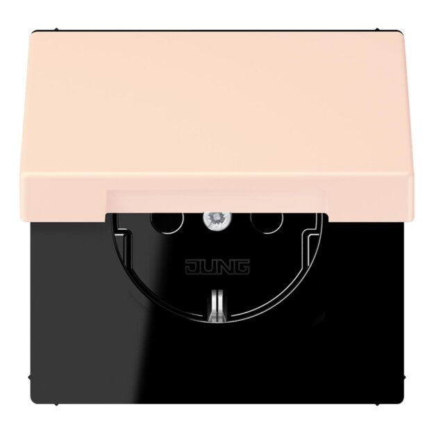 Jung LC1520BFKIKL226 SCHUKO-Steckdose Safety+ mit Klappdeckel LC32082 (Thermoplast lackiert) Orange Pâle Les Couleurs® Le Corbusier