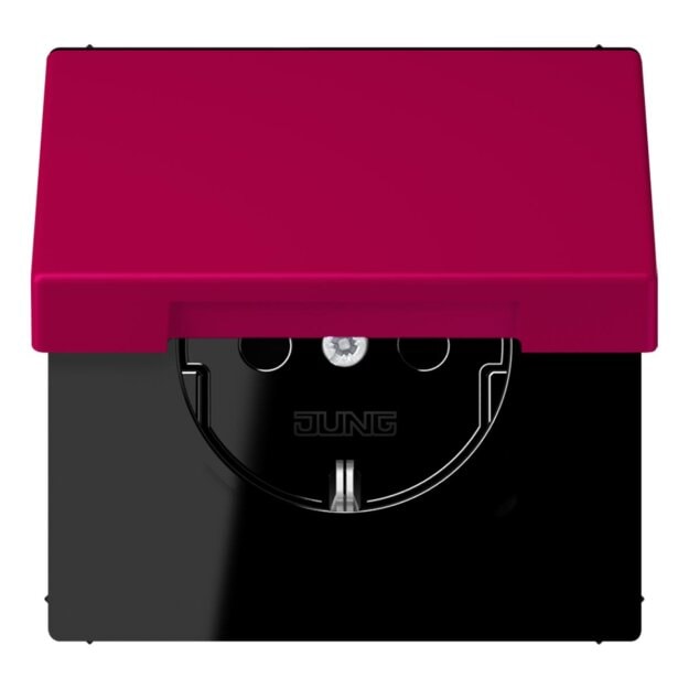 Jung LC1520BFKIKL230 SCHUKO-Steckdose Safety+ mit Klappdeckel LC32101 (Thermoplast lackiert) Rouge Rubia Les Couleurs® Le Corbusier