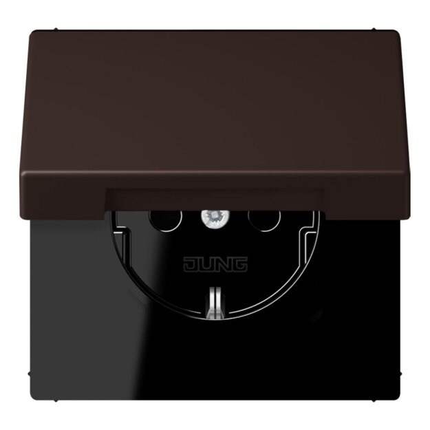 Jung LC1520BFKIKL252 SCHUKO-Steckdose Safety+ mit Klappdeckel LC4320J (Thermoplast lackiert) Terre D’Ombre Brûlée 59 Les Couleurs® Le Corbusier