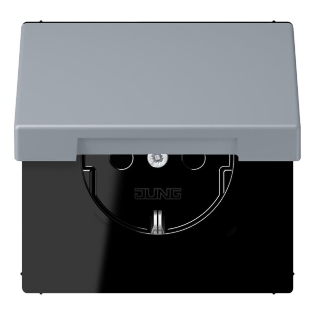 Jung LC1520BFKIKL257 SCHUKO-Steckdose Safety+ mit Klappdeckel LC4320O (Thermoplast lackiert) Gris Clair 59 Les Couleurs® Le Corbusier