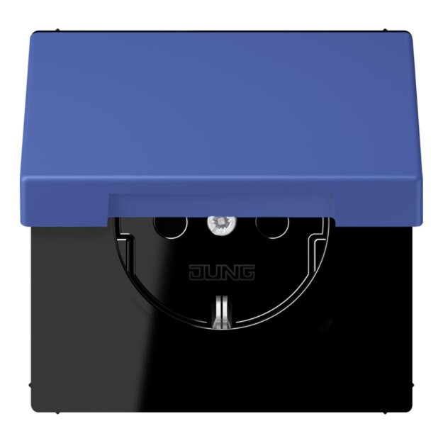 Jung LC1520BFKL206 SCHUKO-Steckdose mit Klappdeckel LC32020 (Thermoplast lackiert) Bleu Outremer 31 Les Couleurs® Le Corbusier