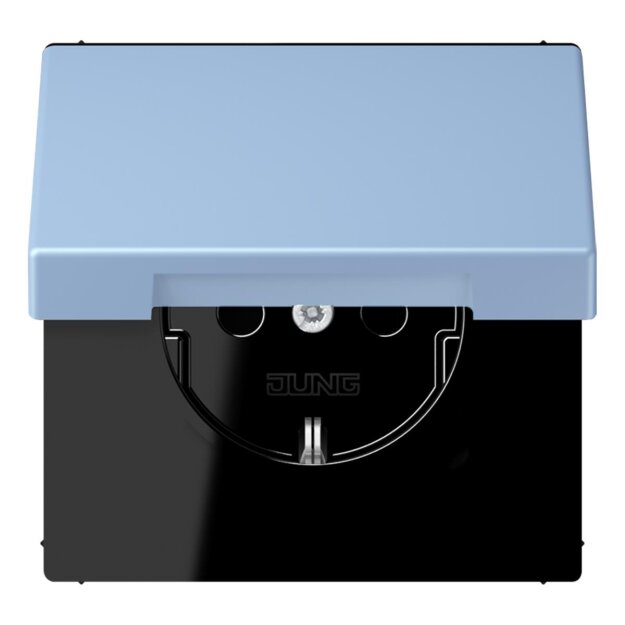 Jung LC1520BFKL207 SCHUKO-Steckdose mit Klappdeckel LC32021 (Thermoplast lackiert) Outremer Moyen Les Couleurs® Le Corbusier