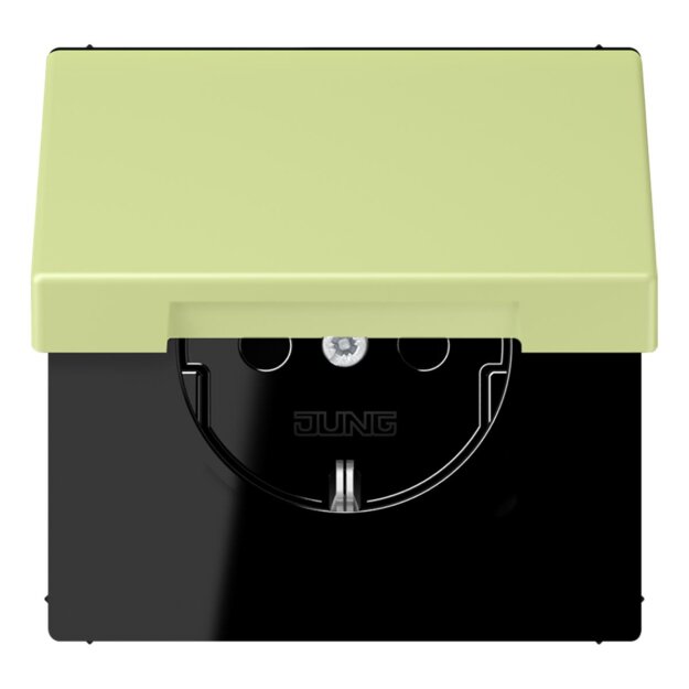 Jung LC1520BFKL222 SCHUKO-Steckdose mit Klappdeckel LC32053 (Thermoplast lackiert) Vert Jaune Clair Les Couleurs® Le Corbusier