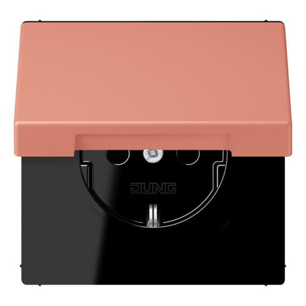Jung LC1520BFKL233 SCHUKO-Steckdose mit Klappdeckel LC32111 (Thermoplast lackiert) LOcre Rouge Moyen Les Couleurs® Le Corbusier