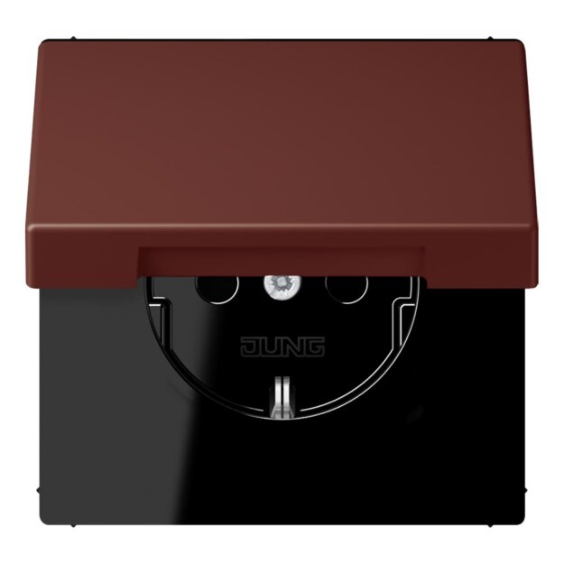 Jung LC1520BFKL235 SCHUKO-Steckdose mit Klappdeckel LC32120 (Thermoplast lackiert) Terre Sienne Brûlée 31 Les Couleurs® Le Corbusier