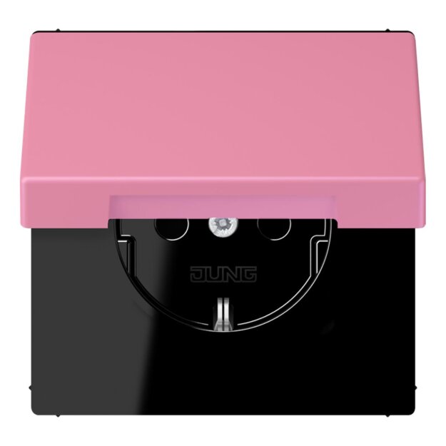 Jung LC1520BFKL246 SCHUKO-Steckdose mit Klappdeckel LC4320C (Thermoplast lackiert) Rose Vif Les Couleurs® Le Corbusier