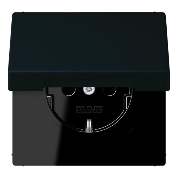Jung LC1520BFKL248 SCHUKO-Steckdose mit Klappdeckel LC4320E (Thermoplast lackiert) Noir DIvoire Les Couleurs® Le Corbusier