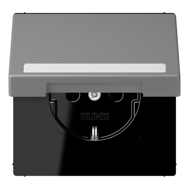 Jung LC1520BFNAKL203 SCHUKO-Steckdose Safety+ Klappdeckel mit Schriftfeld (Thermoplast lackiert) Gris 31 Les Couleurs® Le Corbusier