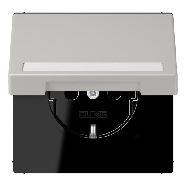 Jung LC1520BFNAKL205 SCHUKO-Steckdose Safety+ Klappdeckel mit Schriftfeld (Thermoplast lackiert) Gris Clair 31 Les Couleurs® Le Corbusier