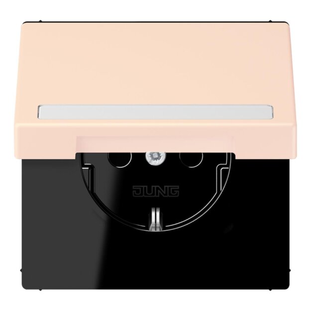 Jung LC1520BFNAKL226 SCHUKO-Steckdose Safety+ Klappdeckel mit Schriftfeld (Thermoplast lackiert) Orange Pâle Les Couleurs® Le Corbusier