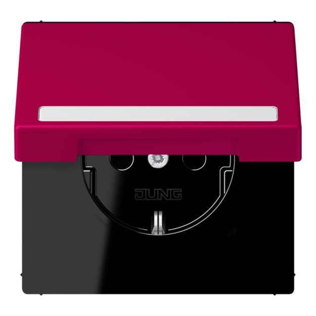 Jung LC1520BFNAKL230 SCHUKO-Steckdose Safety+ Klappdeckel mit Schriftfeld (Thermoplast lackiert) Rouge Rubia Les Couleurs® Le Corbusier