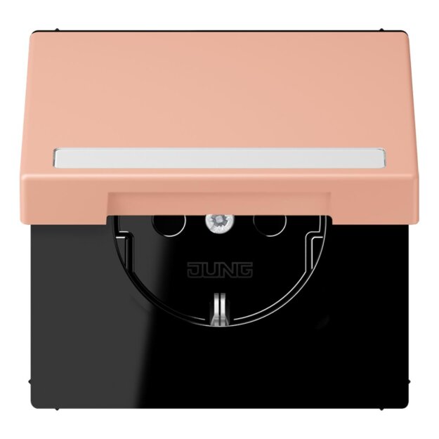 Jung LC1520BFNAKL231 SCHUKO-Steckdose Safety+ Klappdeckel mit Schriftfeld (Thermoplast lackiert) Rose Clair Les Couleurs® Le Corbusier