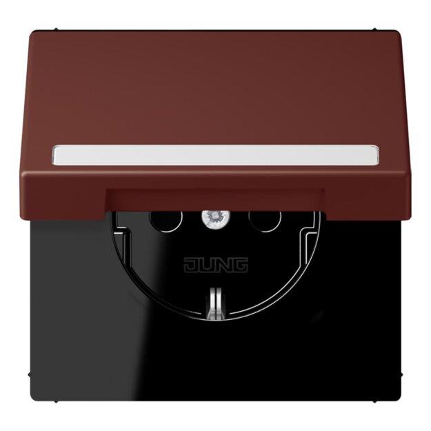 Jung LC1520BFNAKL235 SCHUKO-Steckdose Safety+ Klappdeckel mit Schriftfeld (Thermoplast lackiert) Terre Sienne Brûlée 31 Les Couleurs® Le Corbusier
