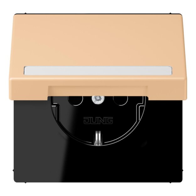 Jung LC1520BFNAKL237 SCHUKO-Steckdose Safety+ Klappdeckel mit Schriftfeld (Thermoplast lackiert) Terre Sienne Claire 31 Les Couleurs® Le Corbusier