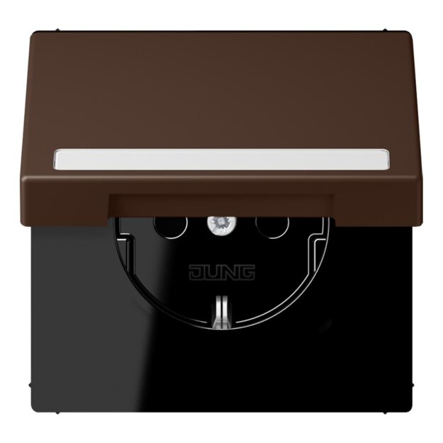 Jung LC1520BFNAKL239 SCHUKO-Steckdose Safety+ Klappdeckel mit Schriftfeld (Thermoplast lackiert) Terre DOmbre Brûlée 31 Les Couleurs® Le Corbusier