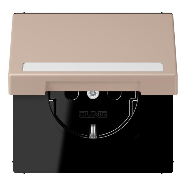 Jung LC1520BFNAKL240 SCHUKO-Steckdose Safety+ Klappdeckel mit Schriftfeld (Thermoplast lackiert) Ombre Brûlée Claire Les Couleurs® Le Corbusier