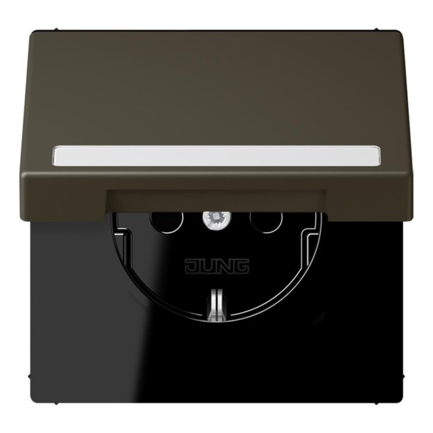Jung LC1520BFNAKL241 SCHUKO-Steckdose Safety+ Klappdeckel mit Schriftfeld (Thermoplast lackiert) Ombre Naturelle 31 Les Couleurs® Le Corbusier