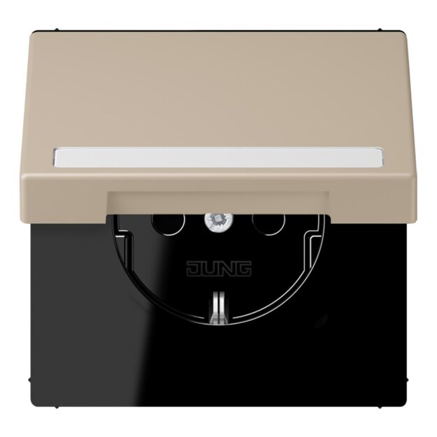 Jung LC1520BFNAKL243 SCHUKO-Steckdose Safety+ Klappdeckel mit Schriftfeld (Thermoplast lackiert) Ombre Naturelle Claire Les Couleurs® Le Corbusier
