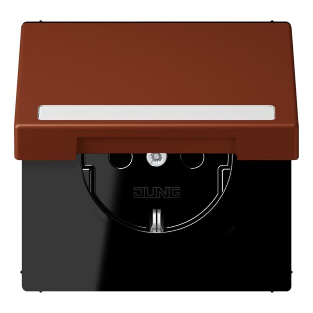 Jung LC1520BFNAKL247 SCHUKO-Steckdose Safety+ Klappdeckel mit Schriftfeld (Thermoplast lackiert) Terre Sienne Brûlée 59 Les Couleurs® Le Corbusier