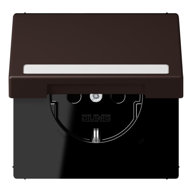 Jung LC1520BFNAKL252 SCHUKO-Steckdose Safety+ Klappdeckel mit Schriftfeld (Thermoplast lackiert) Terre D’Ombre Brûlée 59 Les Couleurs® Le Corbusier
