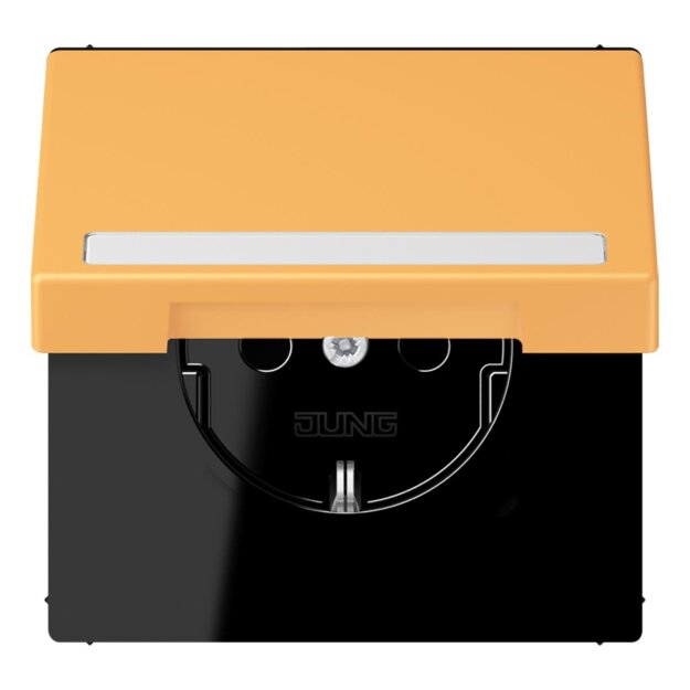 Jung LC1520BFNAKL254 SCHUKO-Steckdose Safety+ Klappdeckel mit Schriftfeld (Thermoplast lackiert) Ocre Jaune Clair Les Couleurs® Le Corbusier