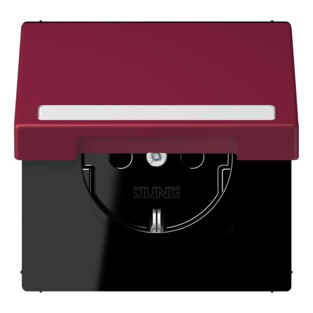 Jung LC1520BFNAKL255 SCHUKO-Steckdose Safety+ Klappdeckel mit Schriftfeld (Thermoplast lackiert) Le Rubis Les Couleurs® Le Corbusier