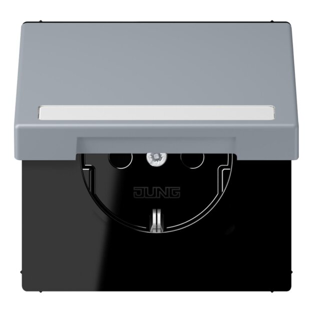 Jung LC1520BFNAKL257 SCHUKO-Steckdose Safety+ Klappdeckel mit Schriftfeld (Thermoplast lackiert) Gris Clair 59 Les Couleurs® Le Corbusier
