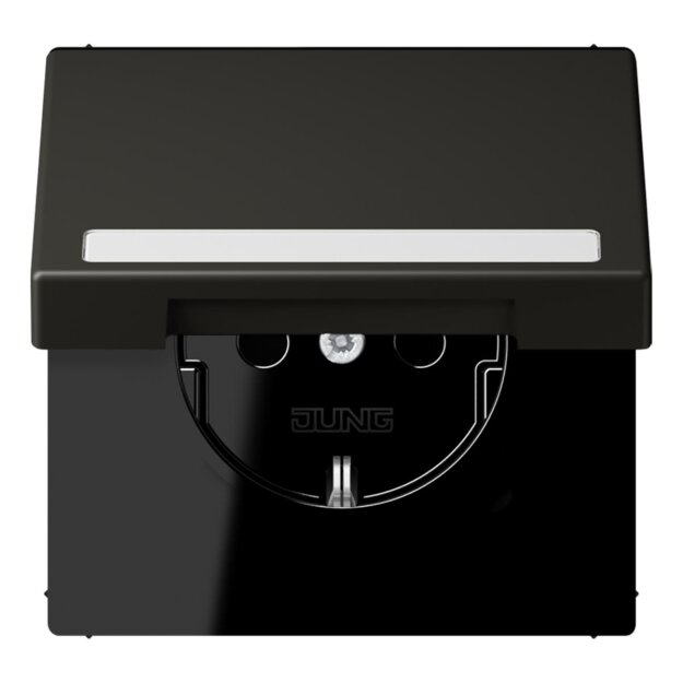 Jung LC1520BFNAKL259 SCHUKO-Steckdose Safety+ Klappdeckel mit Schriftfeld (Thermoplast lackiert) Ombre Naturelle 59 Les Couleurs® Le Corbusier