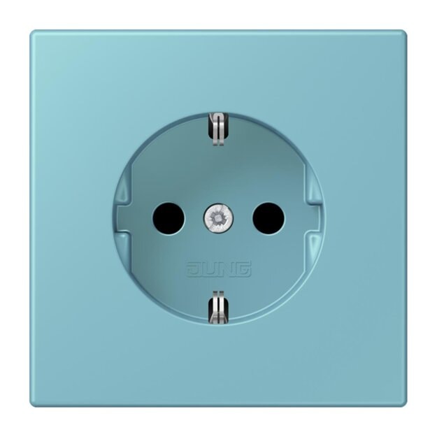 Jung LC1520N213 SCHUKO-Steckdose Schraubbefestigung ohne Befestigungskrallen LC32032 (Duroplast lackiert) Céruléen Moyen Les Couleurs® Le Corbusier