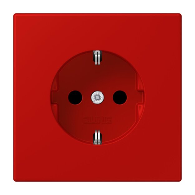 Jung LC1520N227 SCHUKO-Steckdose Schraubbefestigung ohne Befestigungskrallen LC32090 (Duroplast lackiert) Rouge Vermillon 31 Les Couleurs® Le Corbusier