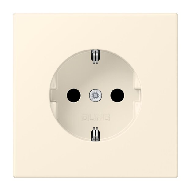 Jung LC1520N245 SCHUKO-Steckdose Schraubbefestigung ohne Befestigungskrallen LC4320B (Duroplast lackiert) Blanc Ivoire Les Couleurs® Le Corbusier