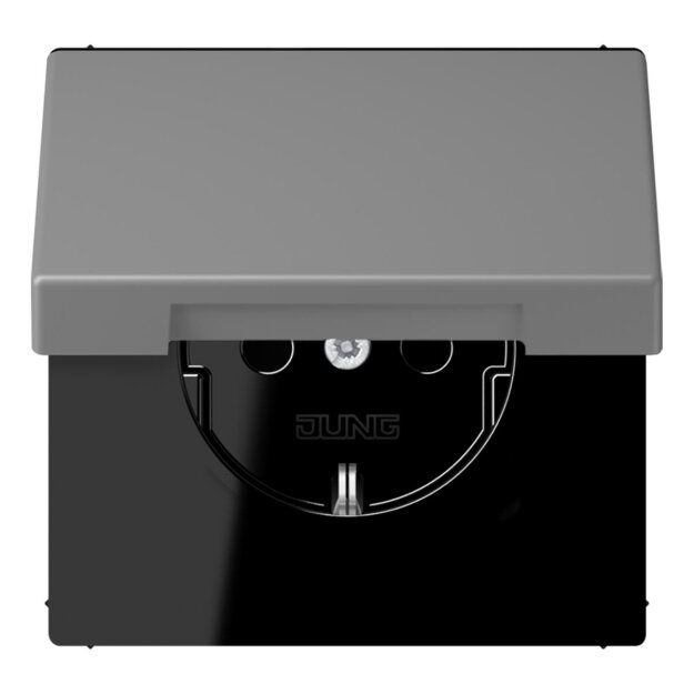 Jung LC1520NBFKL203 SCHUKO-Steckdose mit Klappdeckel LC32011 (Thermoplast lackiert) Gris 31 Les Couleurs® Le Corbusier