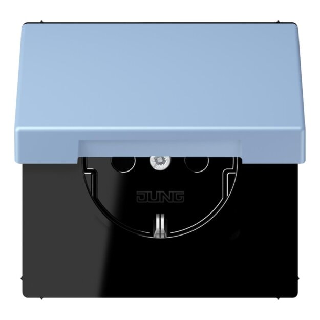 Jung LC1520NBFKL207 SCHUKO-Steckdose mit Klappdeckel LC32021 (Thermoplast lackiert) Outremer Moyen Les Couleurs® Le Corbusier