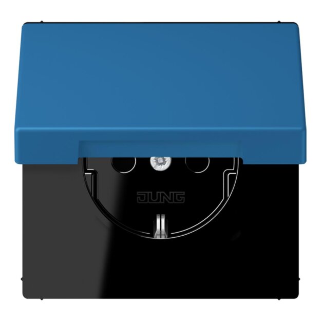 Jung LC1520NBFKL211 SCHUKO-Steckdose mit Klappdeckel LC32030 (Thermoplast lackiert) Bleu Céruléen 31 Les Couleurs® Le Corbusier