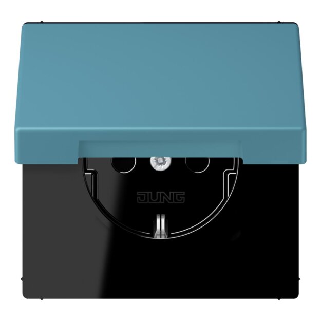 Jung LC1520NBFKL212 SCHUKO-Steckdose mit Klappdeckel LC32031 (Thermoplast lackiert) Céruléen Vif Les Couleurs® Le Corbusier