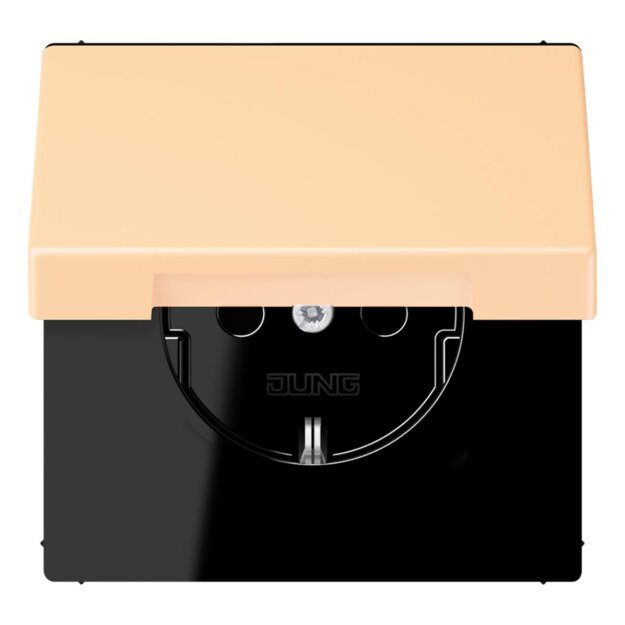 Jung LC1520NBFKL223 SCHUKO-Steckdose mit Klappdeckel LC32060 (Thermoplast lackiert) Ocre Les Couleurs® Le Corbusier