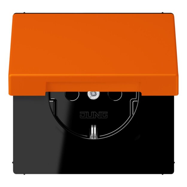 Jung LC1520NBFKL224 SCHUKO-Steckdose mit Klappdeckel LC32080 (Thermoplast lackiert) Orange Les Couleurs® Le Corbusier