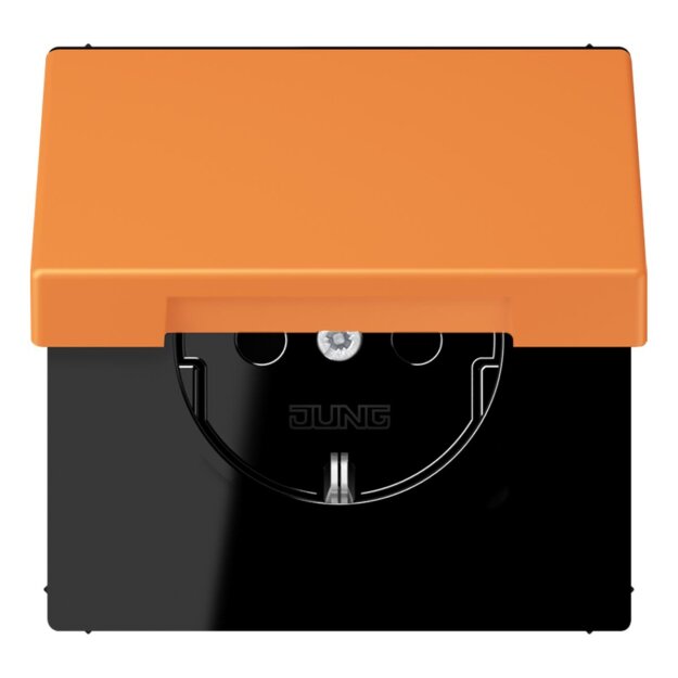 Jung LC1520NBFKL225 SCHUKO-Steckdose mit Klappdeckel LC32081 (Thermoplast lackiert) Orange Clair Les Couleurs® Le Corbusier