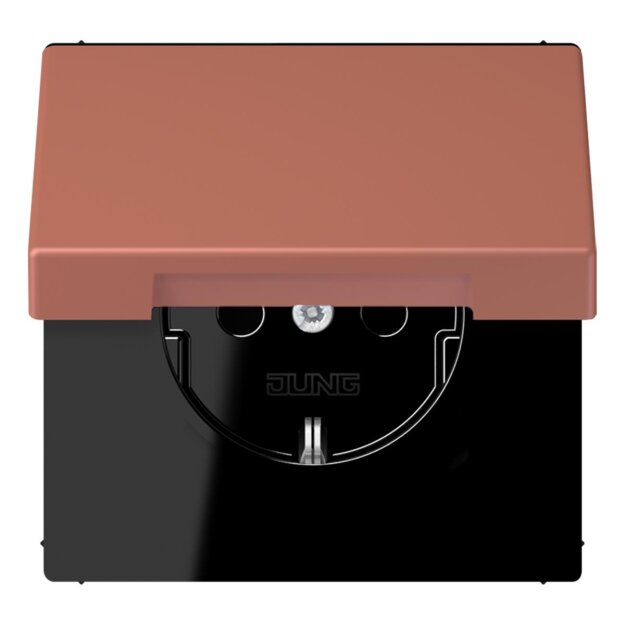 Jung LC1520NBFKL236 SCHUKO-Steckdose mit Klappdeckel LC32121 (Thermoplast lackiert) Terre Sienne Brique Les Couleurs® Le Corbusier